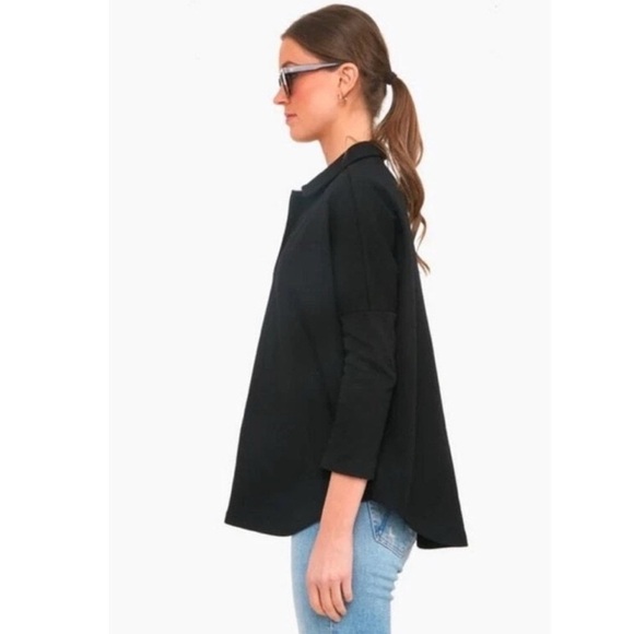 Pomander Place Tuckernuck Black Easy Polo Sweatshirt Collared - Picture 8 of 8